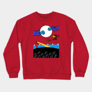 phoenix, bird and moon Crewneck Sweatshirt